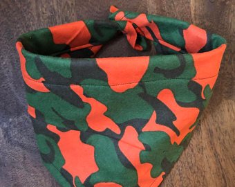 Orange and Green Camo Bandana