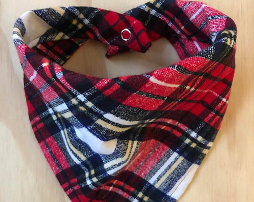 Red Plaid Dog Bandana