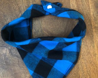 Blue and Black Flannel Bandana