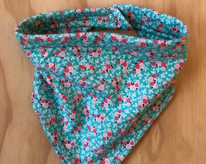 Blue Floral Dog Bandana