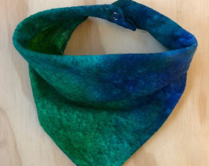 Blue/Green Tie-Dye Dog Bandana